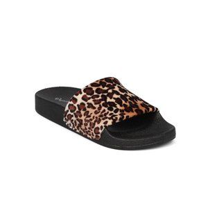 VELVET Leopard Print Qupid Slide Sandals